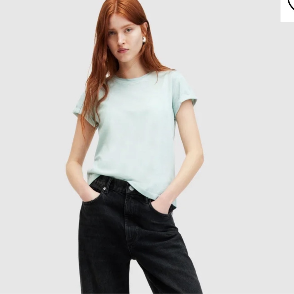 • AllSaints • Women’s ANNA Basic T-shirt crystal blue
Organic Cotton US 2